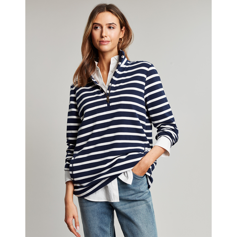 Joules Pip Stripe Sweatshirt - Navy Creme Stripe-1